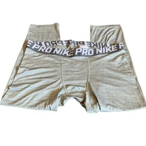 ​Nike Pro Dri-FIT Compression Capris XXL Heather Grey Gym Running Performance